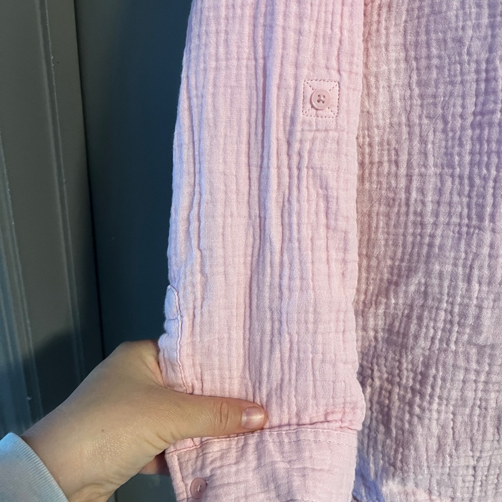 Cotton Gauze Nine West Pink XL button down - Picture 5 of 6